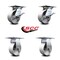 Service Caster 5 Inch Semi Steel Caster Set with Roller Bearing 2 Brakes and 2 Rigid SCC SCC-35S520-SSR-SLB-2-R-2 - alternate 5